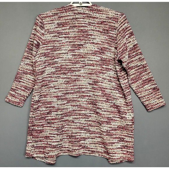 Lane Bryant Cardigan Sweater Women 14/16 Cranberry Open Front Duster Knit Boho - Picture 11 of 12